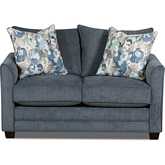 Juniper 57" Loveseat in Blue Chenille Fabric